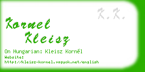 kornel kleisz business card